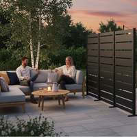 RAMA insynsskydd 3 sektion hög, svart, L240 x D30 x H153 cm