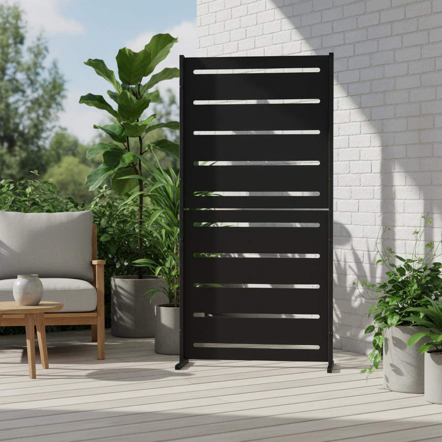 RAMA insynsskydd 1 sektion hög, svart, L80 x D30 x H153 cm