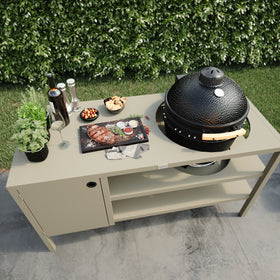 UMAMI Utekjøkken Modul 3 for kamado + Kamado SUMO Midi, beige / svart