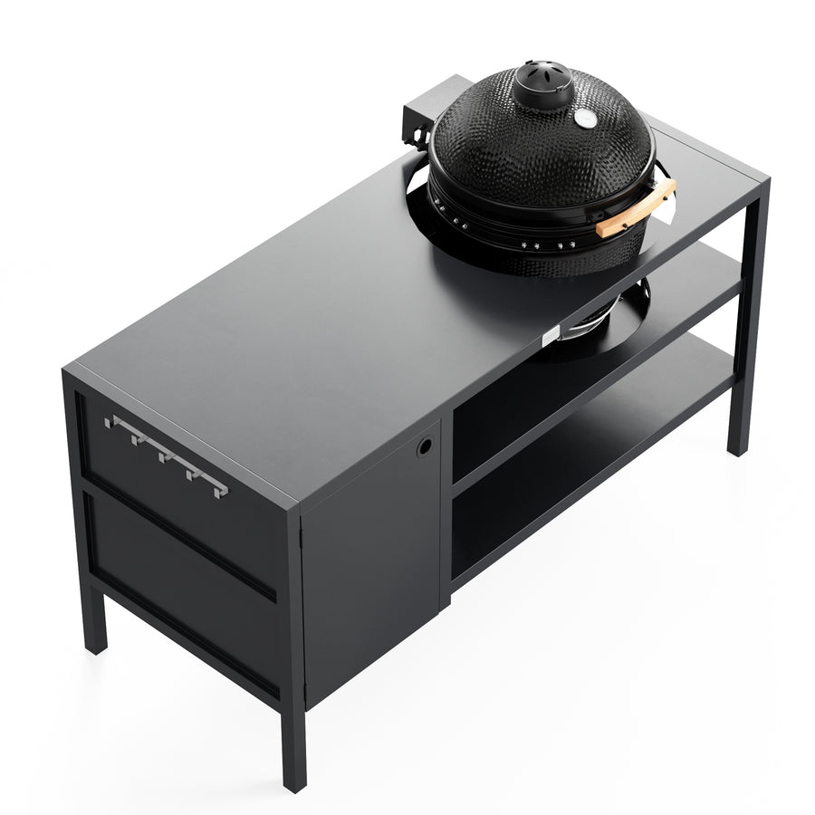 UMAMI Utekjøkken Modul 3 for kamado + Kamado SUMO Midi, svart