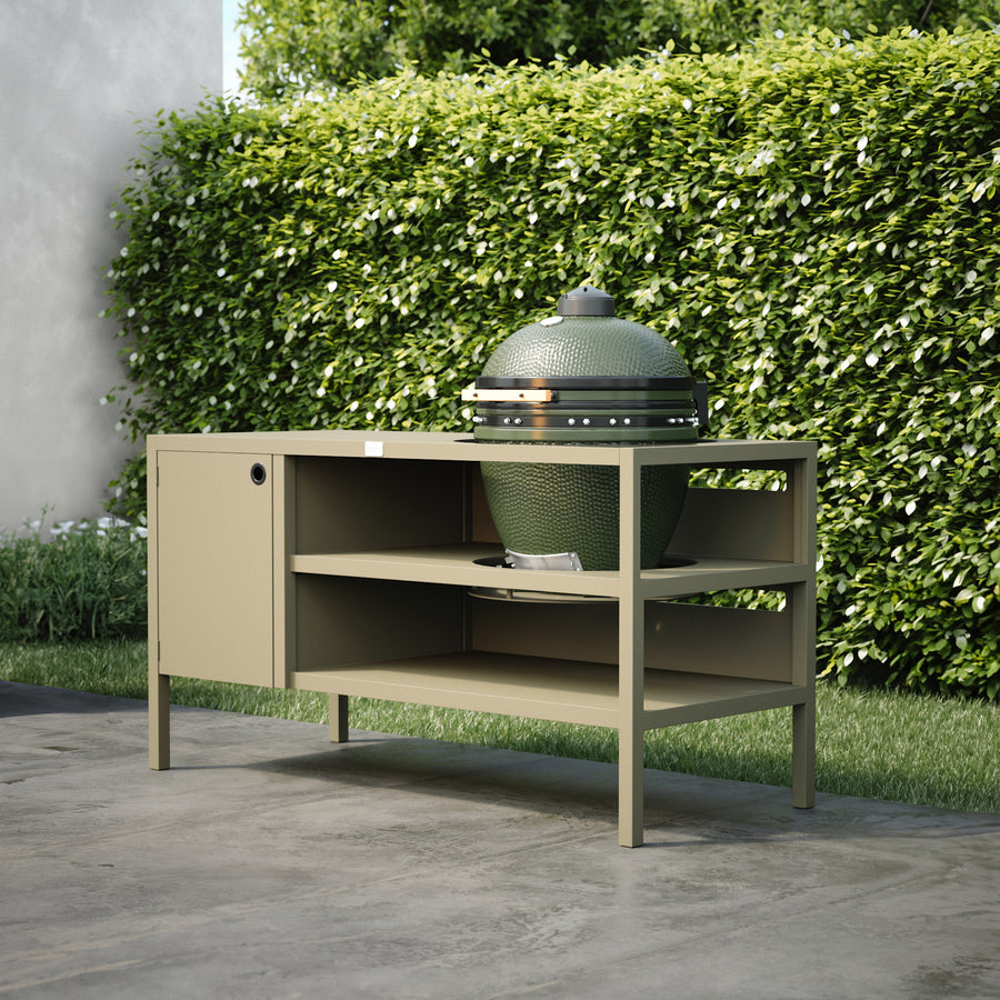 UMAMI Utekjøkken Modul 3 for kamado + Kamado SUMO Midi, beige/grønn