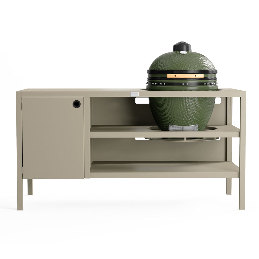 UMAMI Utekjøkken Modul 3 for kamado + Kamado SUMO Midi, beige/grønn