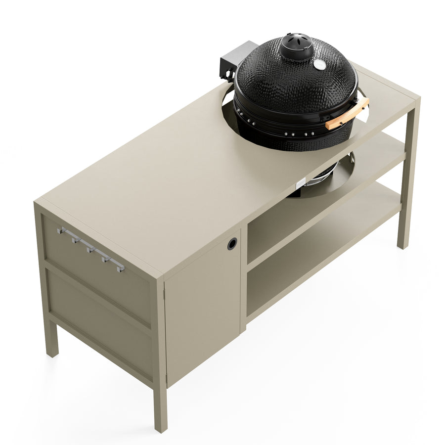 UMAMI Utekjøkken Modul 3 for kamado + Kamado SUMO Midi, beige / svart