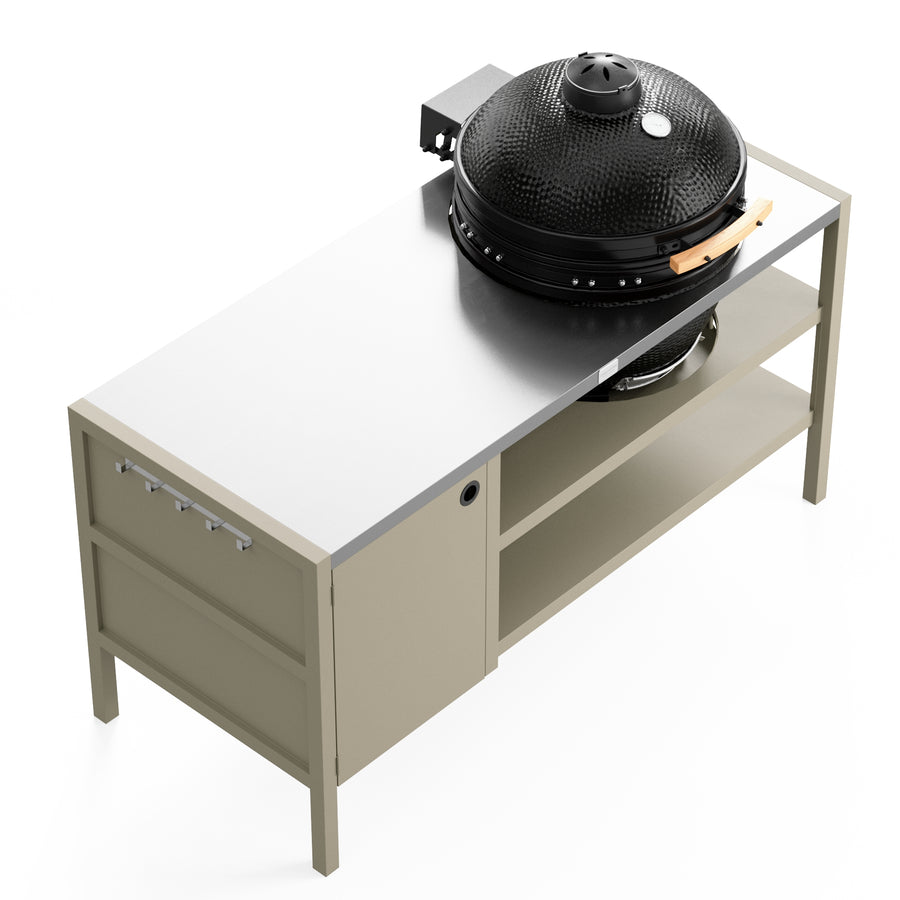 UMAMI Utekök Modul 3 för kamado + KAMADO BONO LIMITED, beige / rostfri / svart