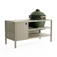 UMAMI Udekøkken Modul 3 til kamado + Kamado SUMO Maxi, beige / grøn