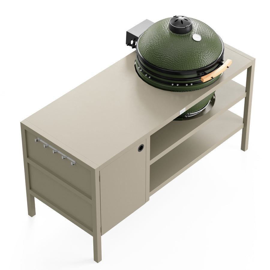 UMAMI Utekjøkken Modul 3 for kamado + Kamado SUMO Maxi, beige/grønn