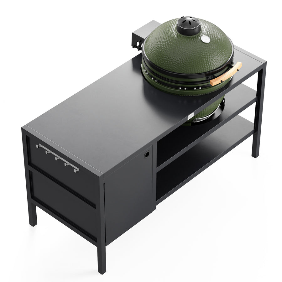 UMAMI Udekøkken Modul 3 til kamado + Kamado SUMO Maxi, sort/grøn