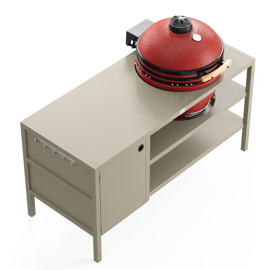 UMAMI Utekjøkken Modul 3 for kamado + Kamado BONO Limited, beige / rød