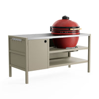 UMAMI Udekøkken Modul 3 til kamado + Kamado BONO Limited, beige / rustfrit / rød