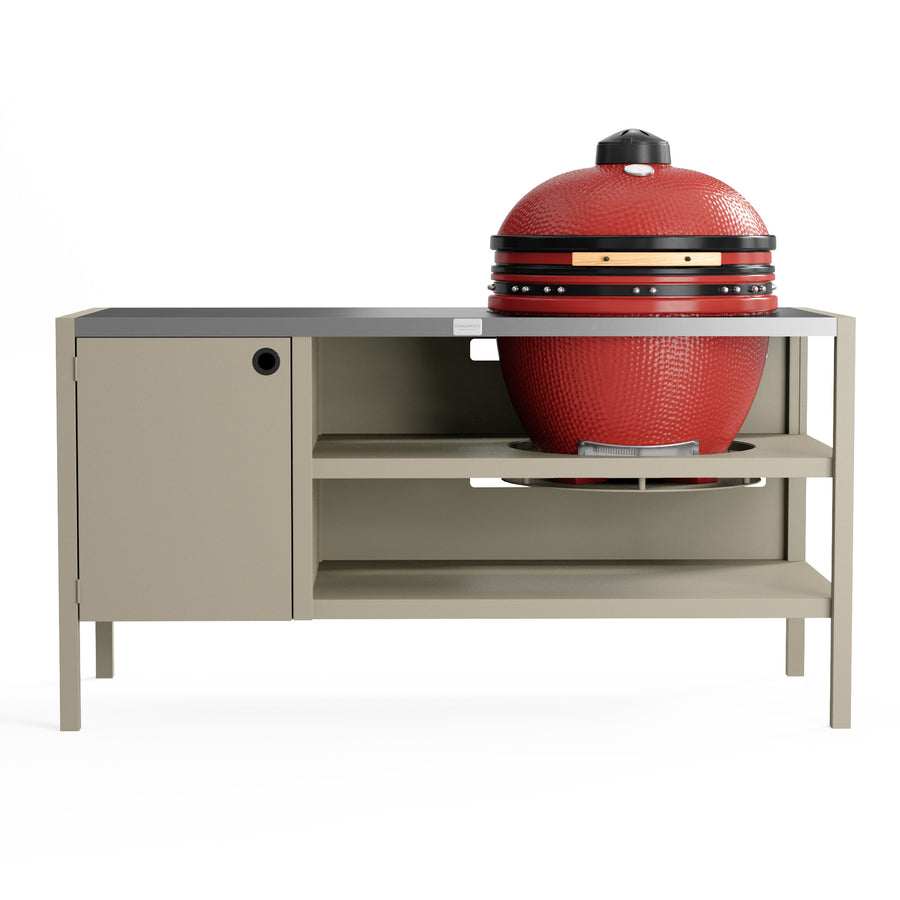 UMAMI Utekök Modul 3 för kamado + KAMADO BONO LIMITED, beige / rostfri / röd