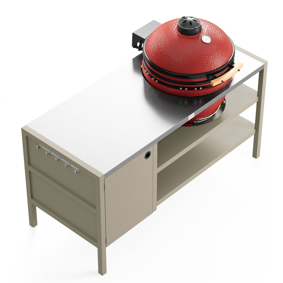 UMAMI Utekök Modul 3 för kamado + KAMADO BONO LIMITED, beige / rostfri / röd