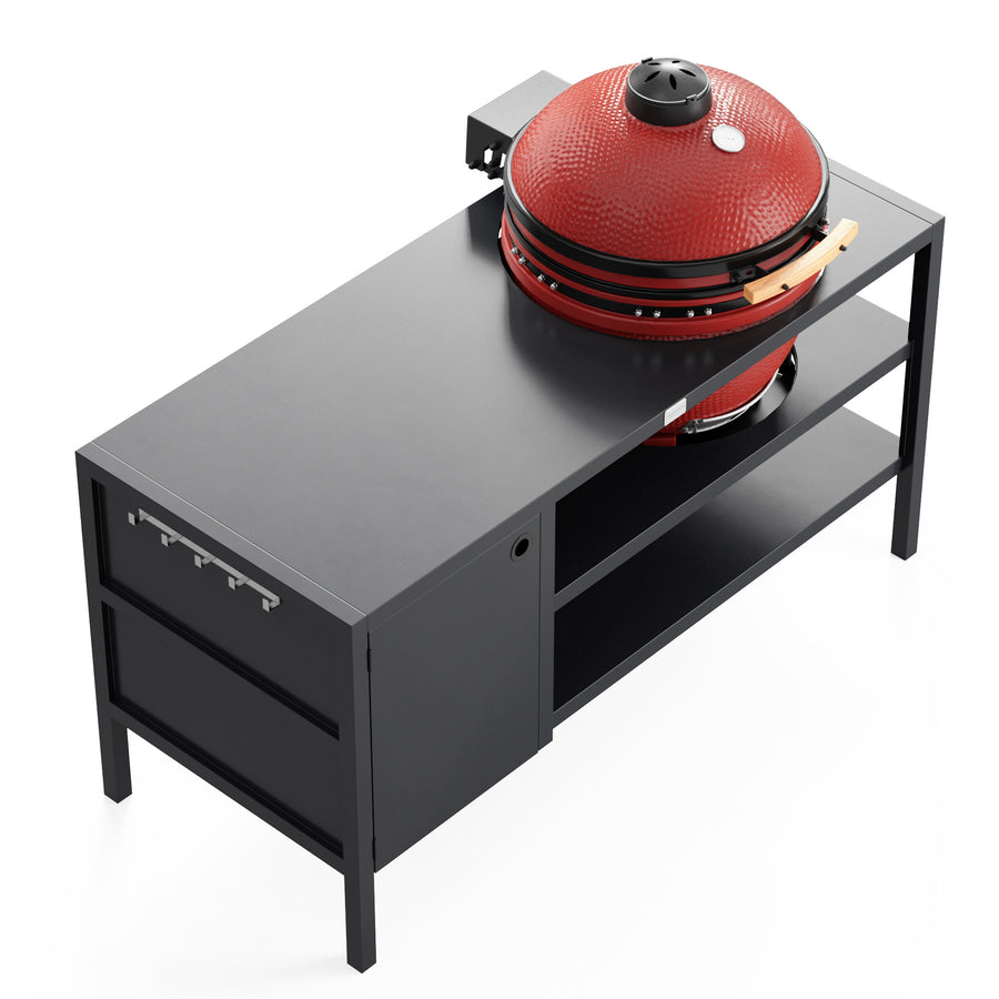 UMAMI Utekjøkken Modul 3 for kamado + Kamado BONO Limited, svart / rød