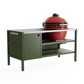 UMAMI Utekök Modul 3 för kamado + KAMADO BONO LIMITED, grön / rostfri / röd