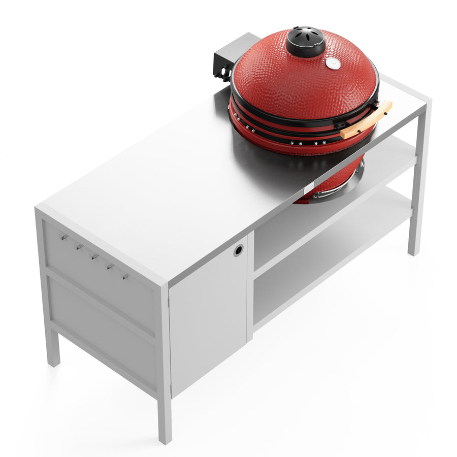 UMAMI Utekök Modul 3 för kamado + KAMADO BONO LIMITED, vit / rostfri / röd