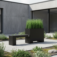 BOTANI bänk och kruka, svart