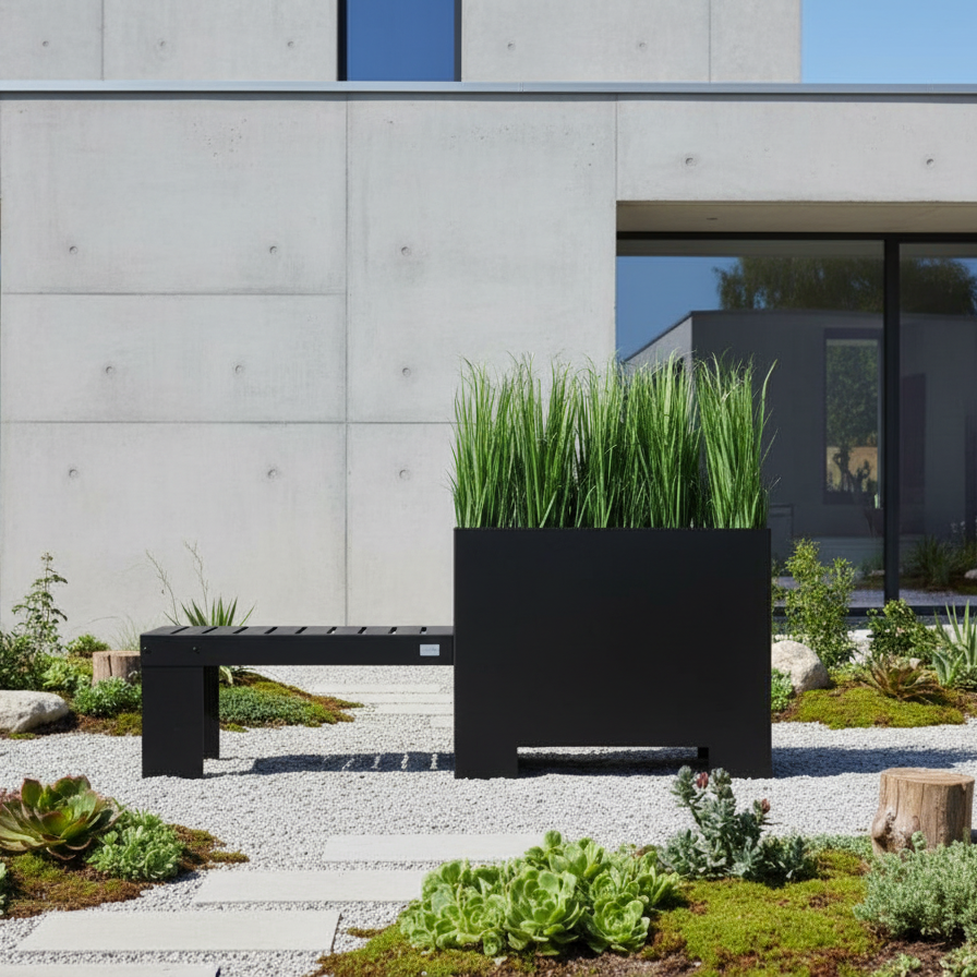 BOTANI bänk och kruka, svart