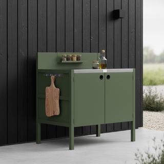 Specialpris UMAMI utekök modul 1 + 2 inkl överdrag, grön / rostfri