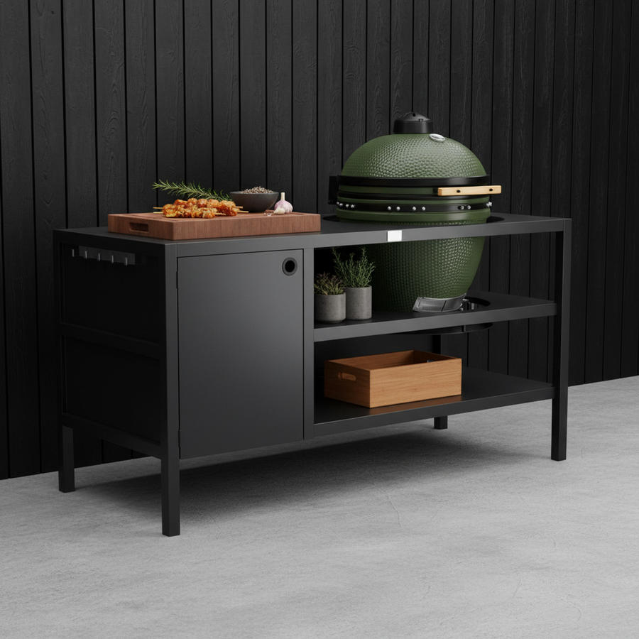 UMAMI Utekök Modul 3 för kamado + Kamado SUMO Midi, svart / grön