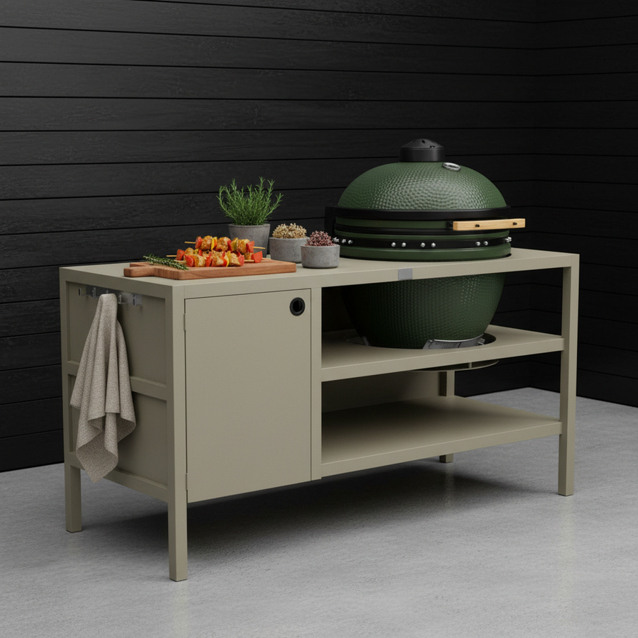 UMAMI Utekök Modul 3 för kamado + Kamado SUMO Maxi, beige / grön