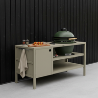 UMAMI Utekök Modul 3 för kamado + Kamado SUMO Midi, beige / grön