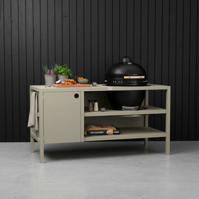 UMAMI Utekök Modul 3 för kamado + Kamado SUMO Midi, beige / svart