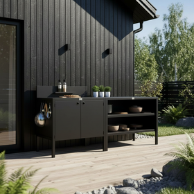 Specialpris UMAMI udekøkken modul 1 + 2 inkl. overtræk, sort
