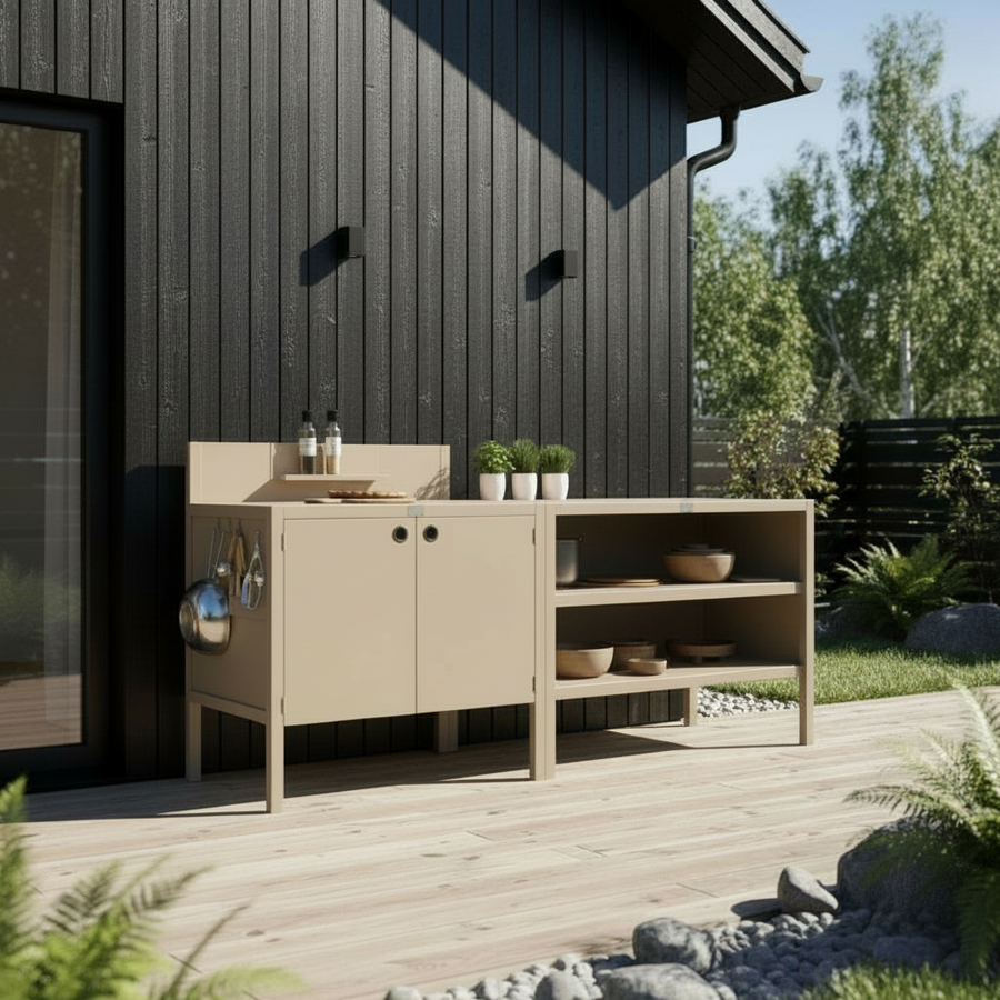 Specialpris UMAMI utekjøkken modul 1 + 2 inkl. trekk, beige