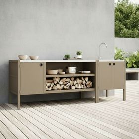 UMAMI utekökspaket, vaskmodul samt modul 3, beige / rostfri