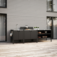 UMAMI udekøkkenpakke, vaskemodul, modul 1 og modul 2, sort / rustfrit