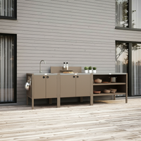 UMAMI utekökspaket, vaskmodul, modul 1 och modul 2, beige / rostfri