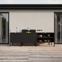 UMAMI utekjøkkenpakke, vaskmodul, modul 1 og modul 2, svart