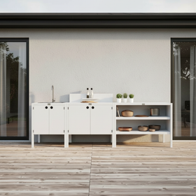 UMAMI utekjøkkenpakke, vaskmodul, modul 1 og modul 2, hvit