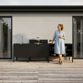 UMAMI utekjøkkenpakke, vaskmodul, modul 1 og modul 2, svart