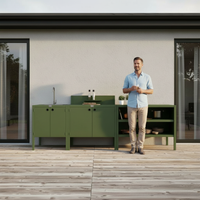 UMAMI utekjøkkenpakke, vaskemodul, modul 1 og modul 2, grønn