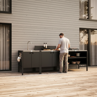 UMAMI udekøkkenpakke, vaskemodul, modul 1 og modul 2, sort / rustfrit