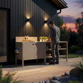 Specialpris UMAMI utekjøkken modul 1 + 2 inkl. trekk, beige