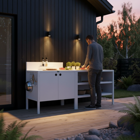 Specialpris UMAMI utekjøkken modul 1 + 2 inkl. overtrekk, hvit