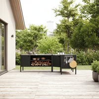 UMAMI utekökspaket, vaskmodul, hörnmodul, modul 3, svart / rostfri