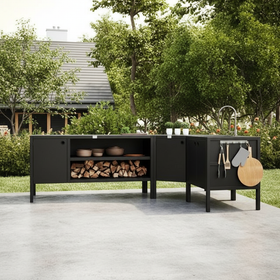 UMAMI utekjøkkenpakke, vaskemodul, hjørnemodul, modul 3, svart