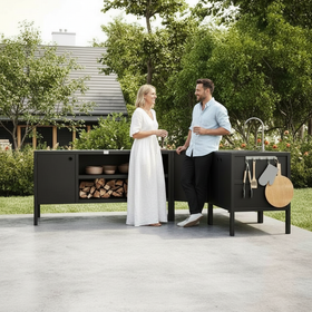 UMAMI utekjøkkenpakke, vaskemodul, hjørnemodul, modul 3, svart