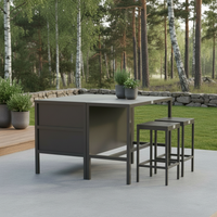 Umami modul 2 med barbord och 2 barstolar, svart