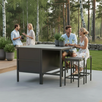 Umami modul 2 med barbord och 2 barstolar, svart