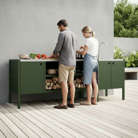 UMAMI utekökspaket, vaskmodul samt modul 3, grön / rostfri