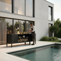 UMAMI udendørs køkkenpakke, vaskemodul samt modul 3, sort