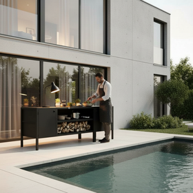 UMAMI utekjøkkenpakke, vaskmodul samt modul 3, svart