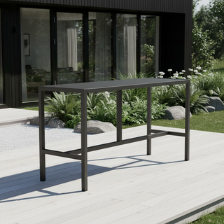 UMAMI barbord 172cm med 6 barstoler, svart