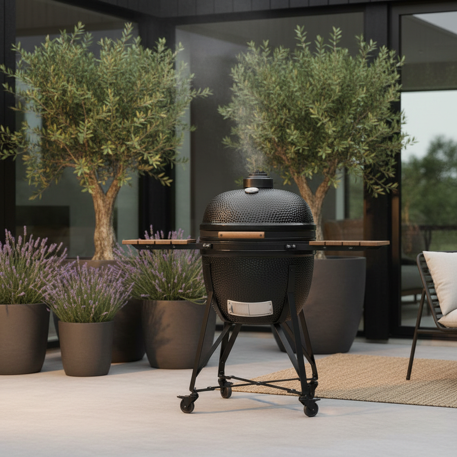 Kamado Nordic Flame 25" med underrede och sidobord