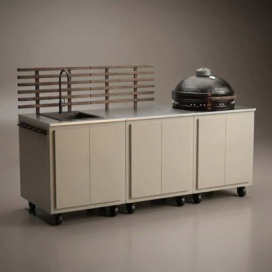 Gastro utekökskombination med 3 moduler + Kamado Nordic Flame 25"