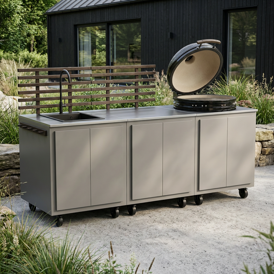 Gastro utekökskombination med 3 moduler + Kamado Nordic Flame 25"