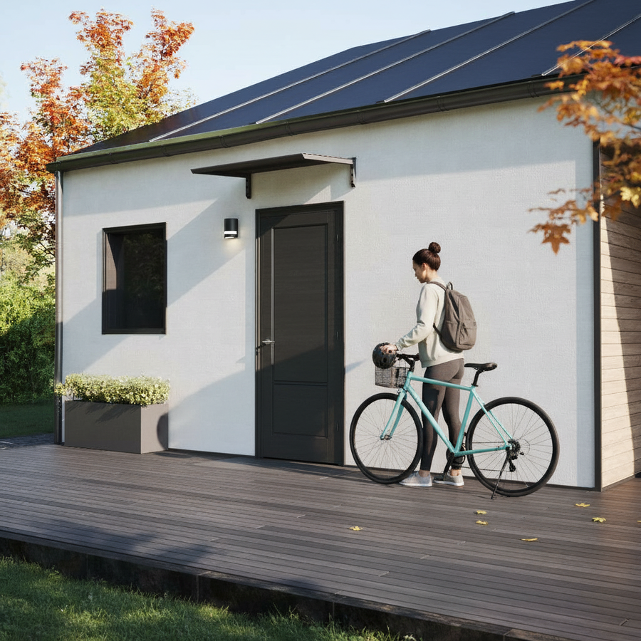 MODERN entrétak, L130 x D85 x H27,5 cm, svart